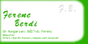 ferenc berdi business card